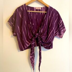 Purple Tie-Dye Women's Top and Wrap Skirt